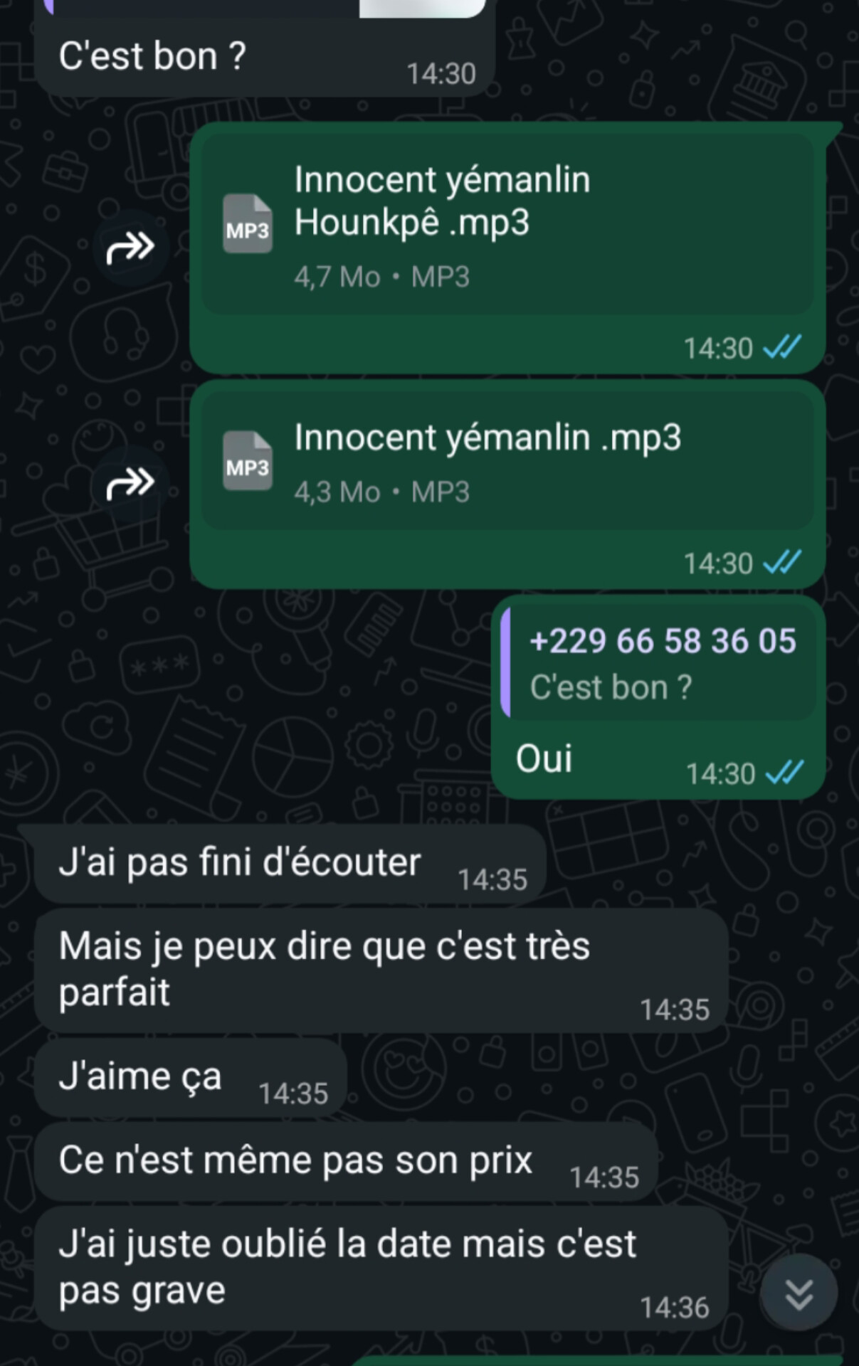 Avis client WhatsApp 1