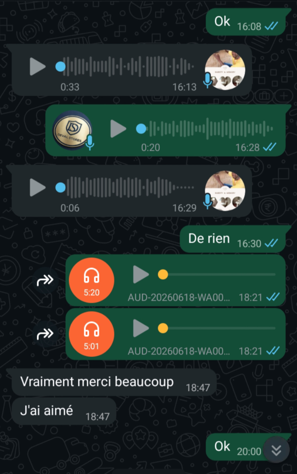 Avis client WhatsApp 5